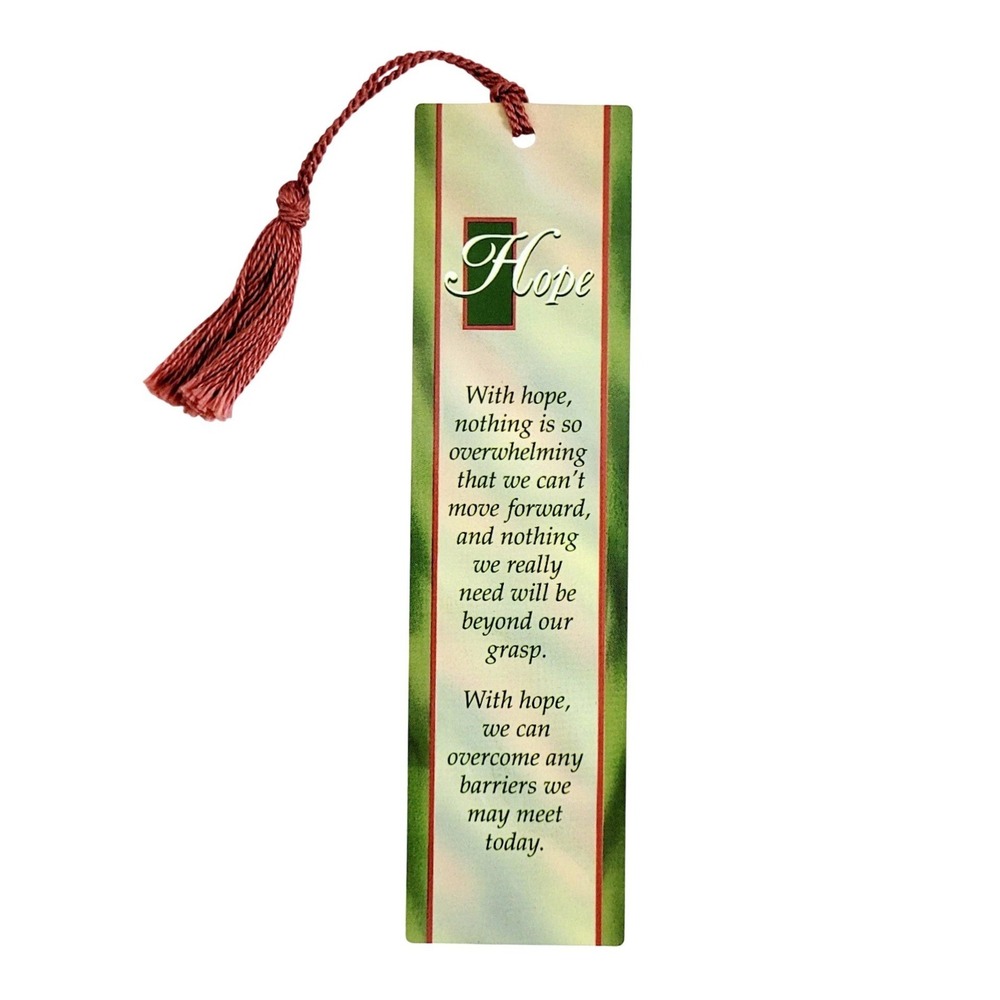 Vintage 90s HOPE tassel Bookmark green Hazelden Inspirations 1993 Artworks RH105